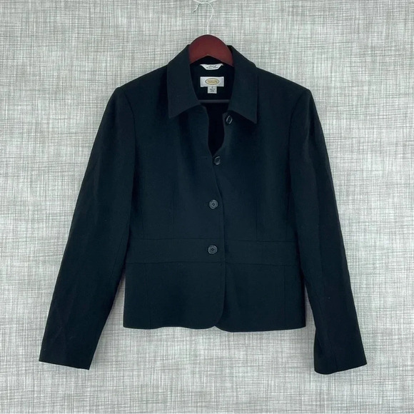 Talbots Womens Size 4 Wool blend black blazer 2203 - Picture 1 of 7